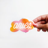 Gradient Aries Clear Die Cut Sticker