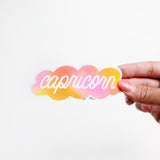 Gradient Capricorn Clear Die Cut Sticker