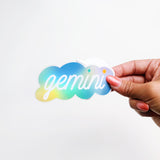 Gradient Gemini Clear Die Cut Sticker