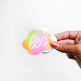 Gradient Leo Clear Die Cut Sticker