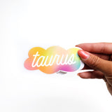 Gradient Taurus Clear Die Cut Sticker